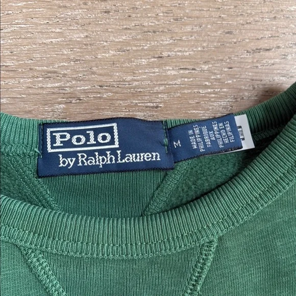 Polo by Ralph Lauren Green Preppy Crewneck Sweatshirt Size Medium - Picture 2 of 2